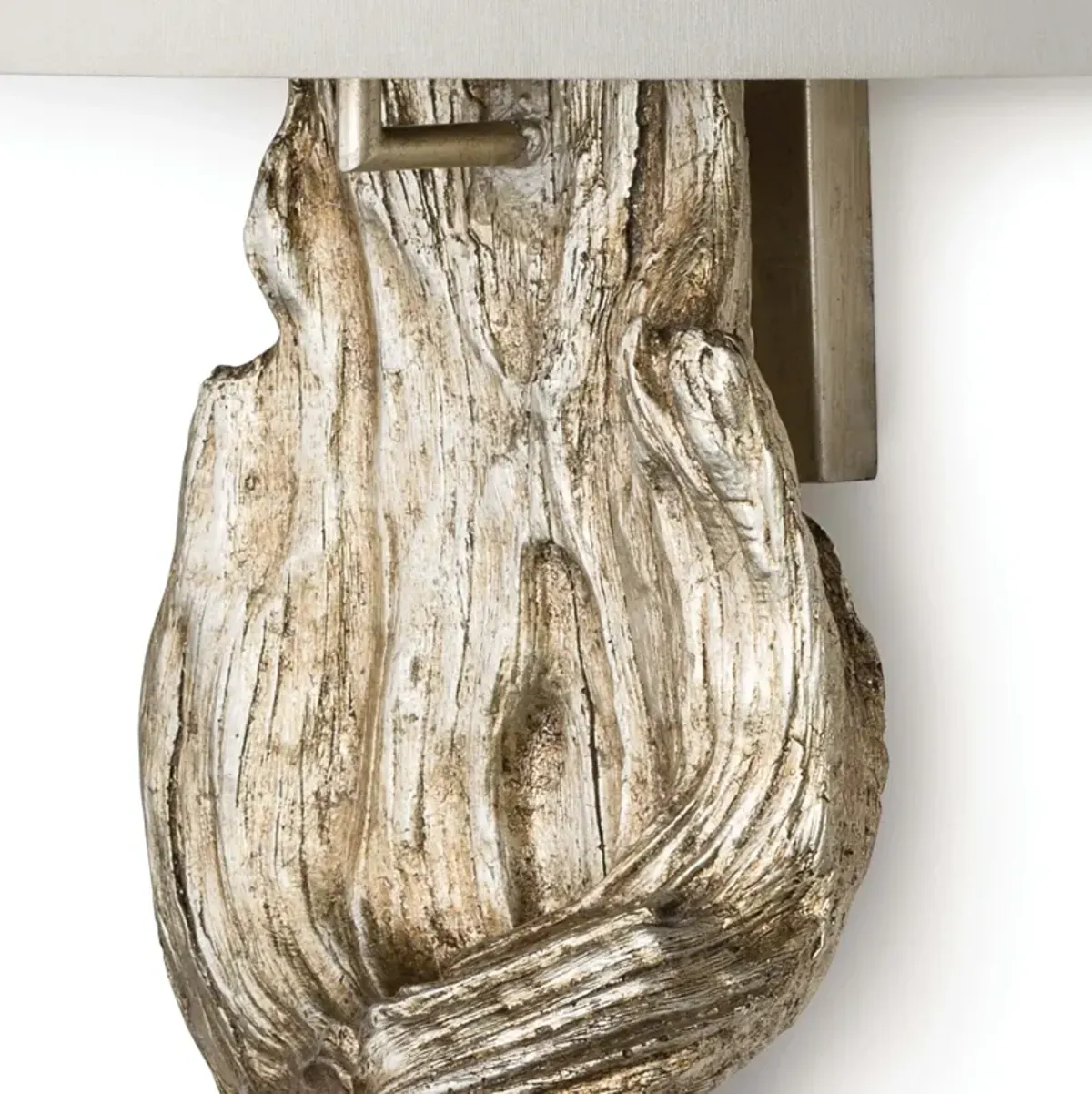 Driftwood Ambered Silver Leaf Sconce 