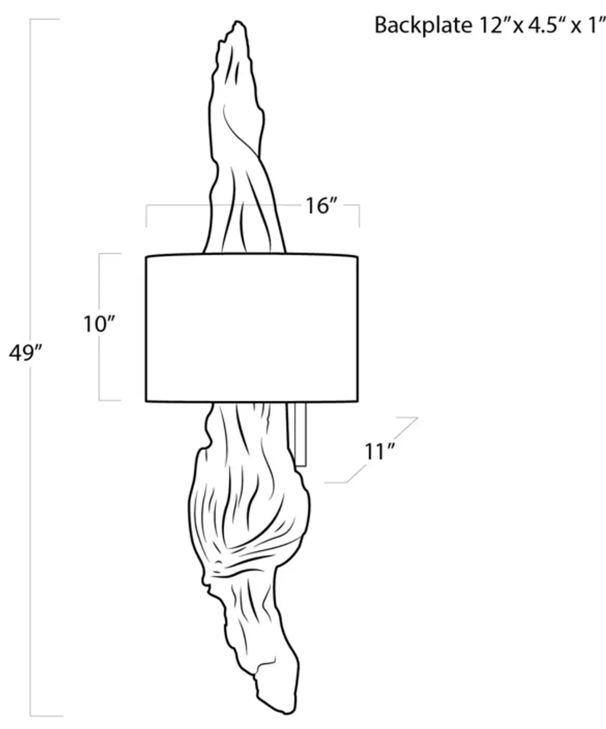 Driftwood Ambered Silver Leaf Sconce 