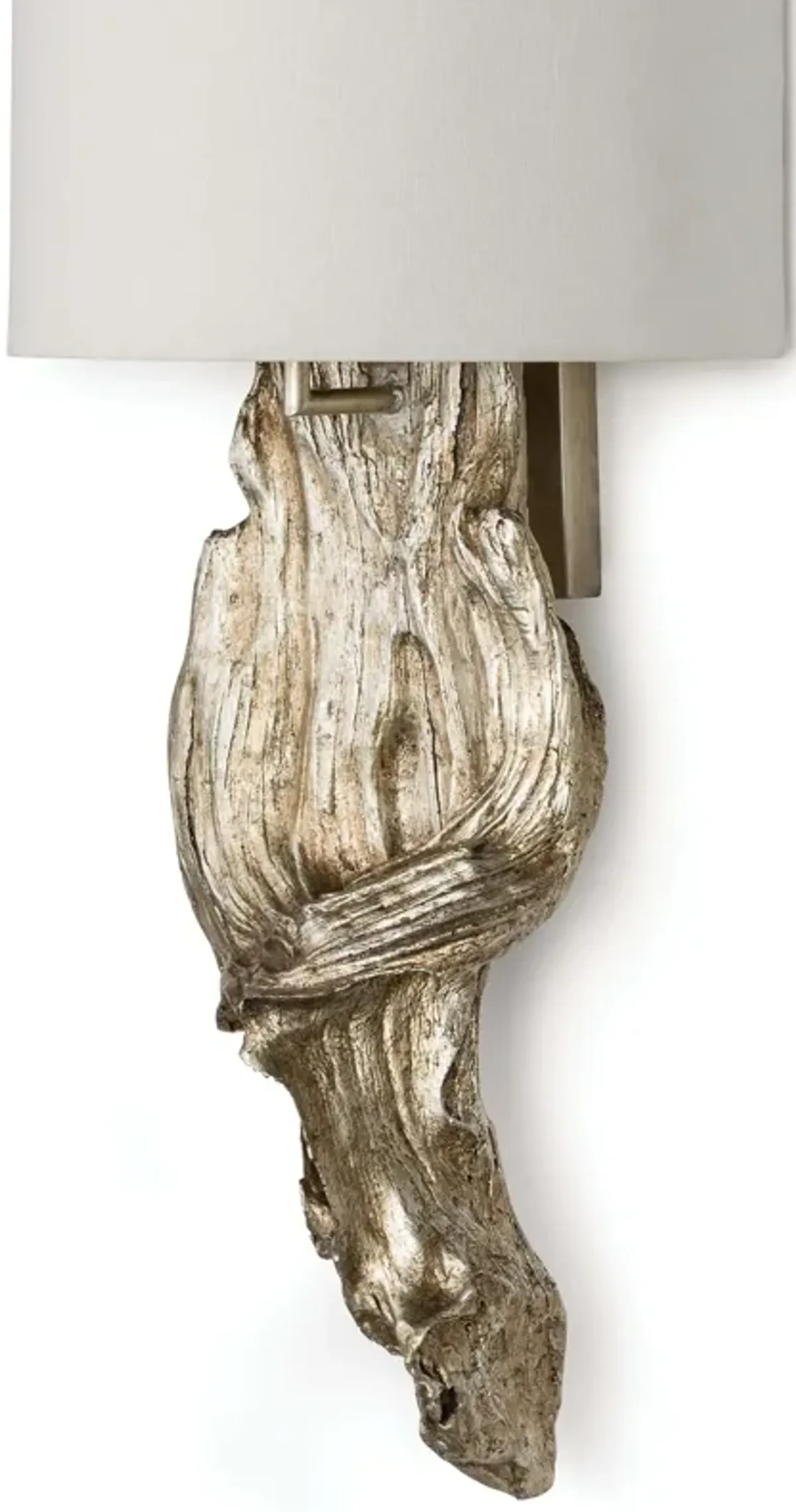 Driftwood Ambered Silver Leaf Sconce 