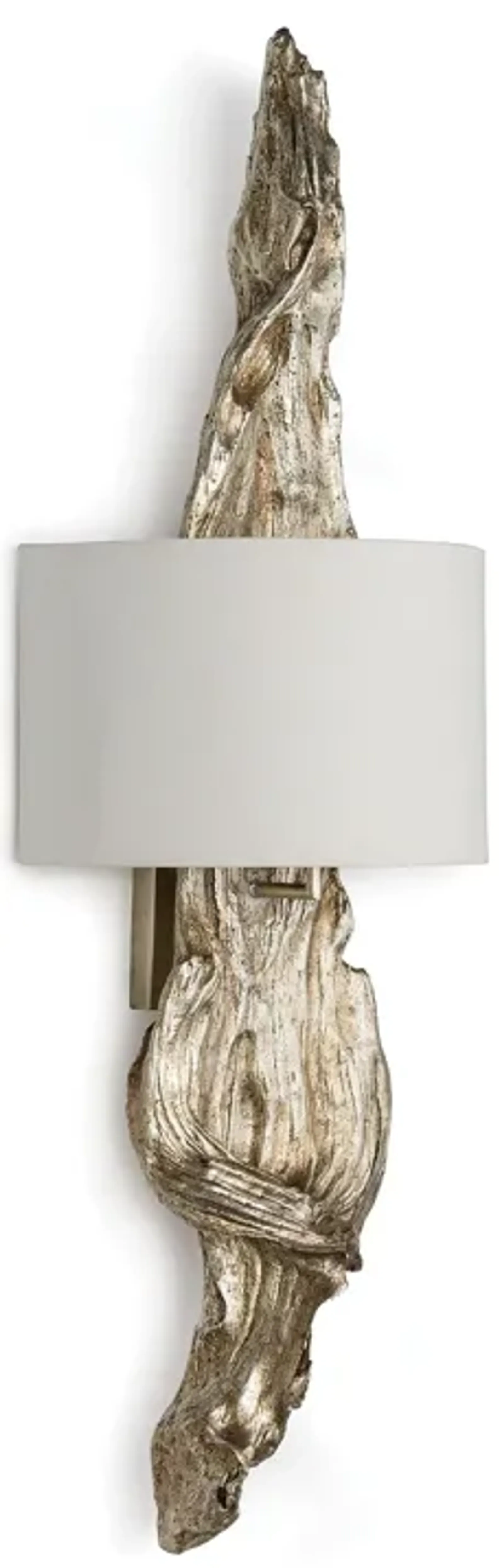 Driftwood Ambered Silver Leaf Sconce 