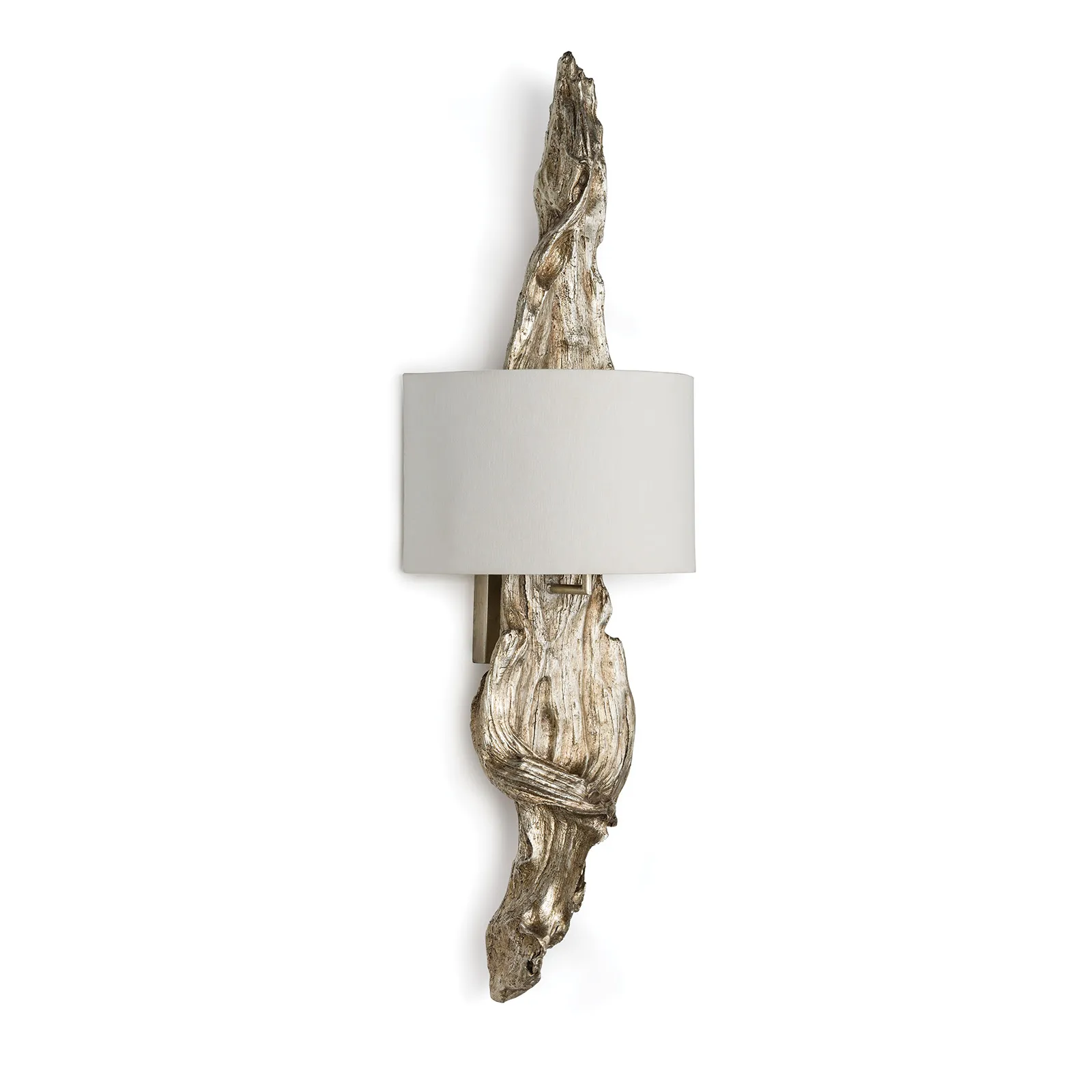 Driftwood Ambered Silver Leaf Sconce 