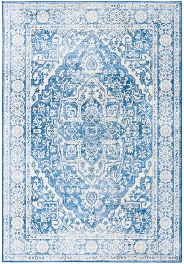 Brentwood 832 Ivory / Navy 4' X 6' Small Rectangle Powerloomed Rug