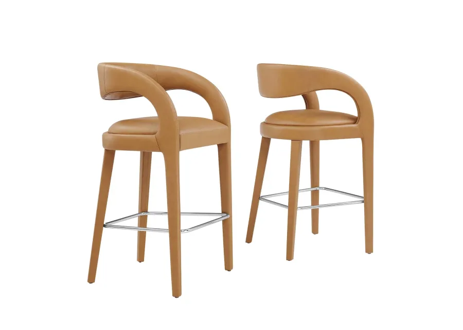 Pinnacle Vegan Leather Barstool  - Set of 2