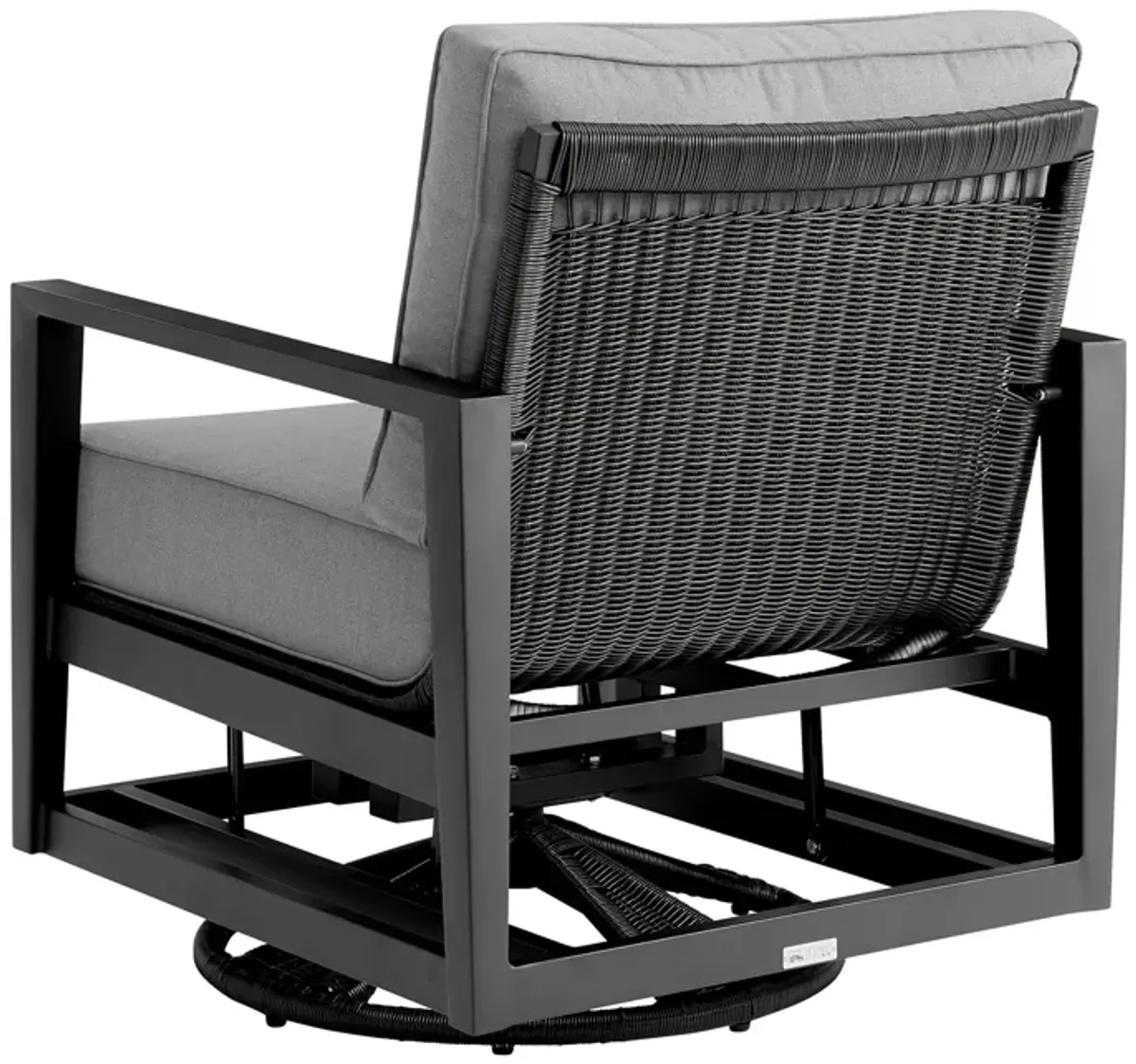 Caymen 5 Piece Black Aluminum Outdoor Seating Set with Dark Gray Cushions