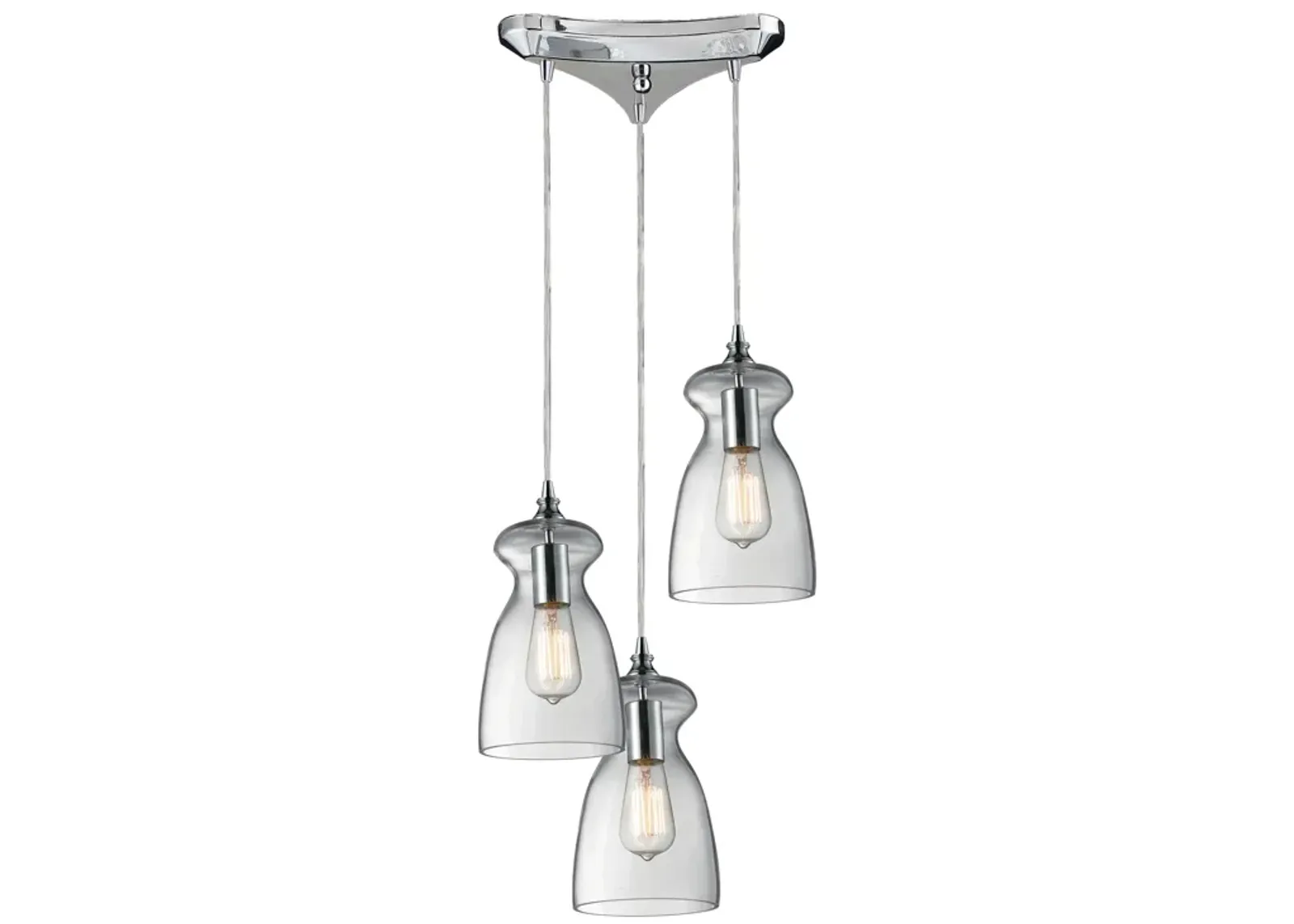 Menlow Park 10" Wide 3-Light Multi Pendant - Polished Chrome