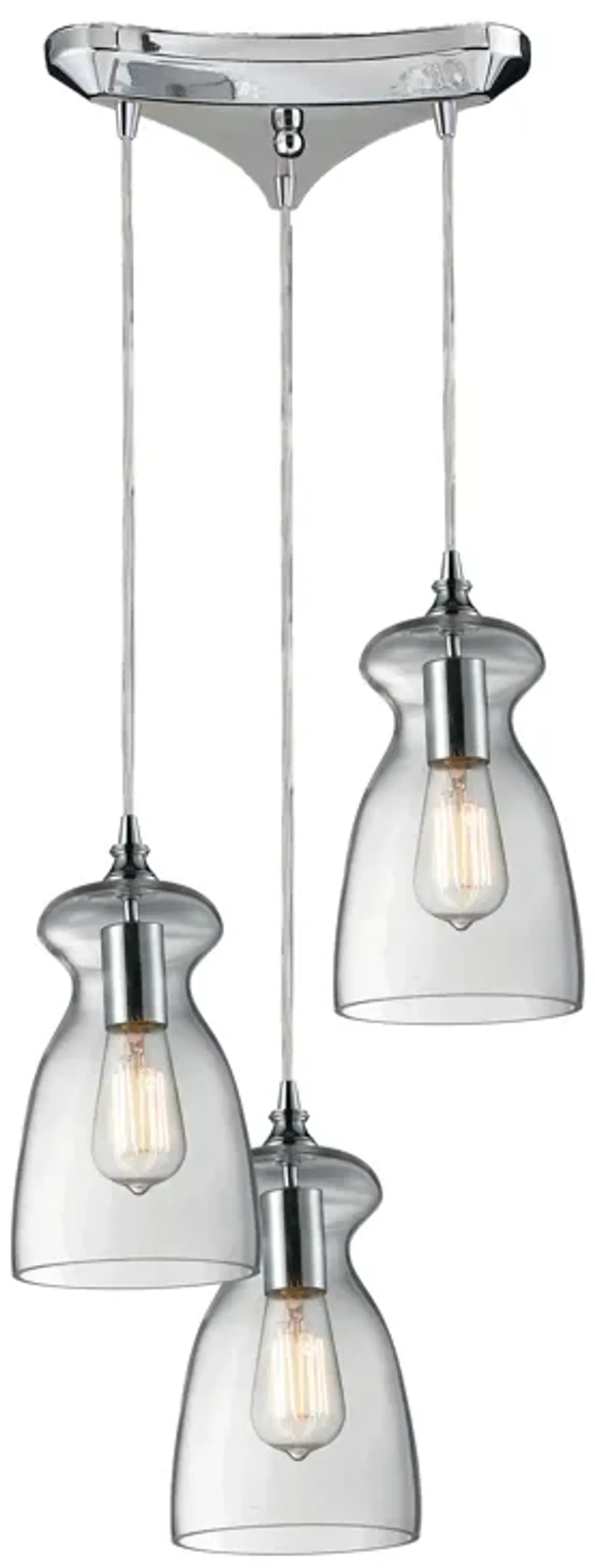 Menlow Park 10" Wide 3-Light Multi Pendant - Polished Chrome