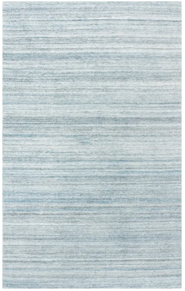 Seasand Teal Muted Stripe Recycled Polyester 8'6" x 11'6" Rectangle Rug