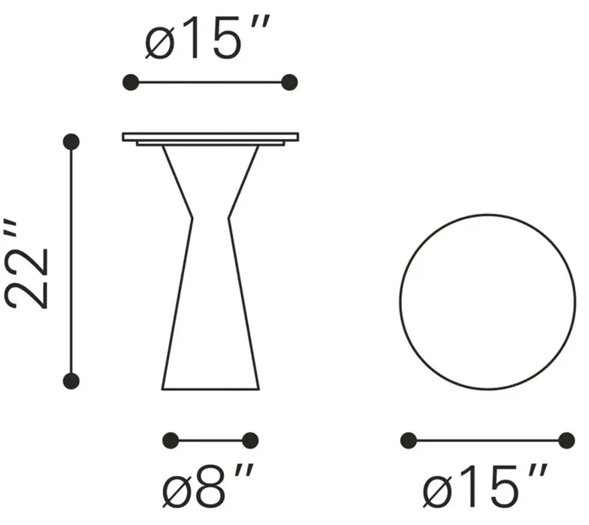 Tim Side Table White & Black