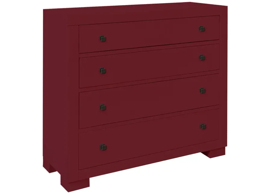 Templeton 4-Drawer Cabinet - Red