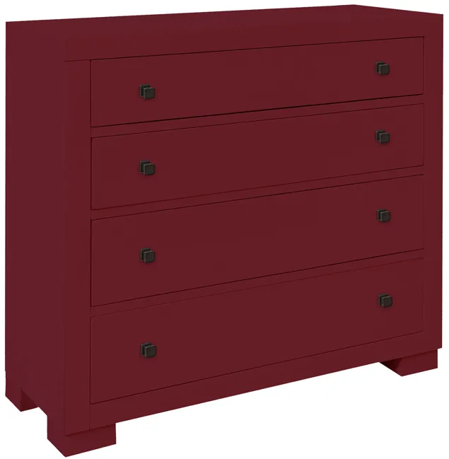 Templeton 4-Drawer Cabinet - Red