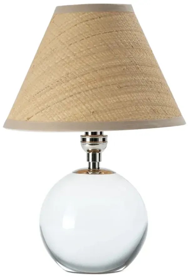 Giorgio Crystal Mini Lamp (Polished Nickel with Rattan Shade)