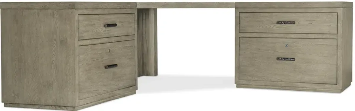 Linville Falls Corner Desk with Two Lateral Files