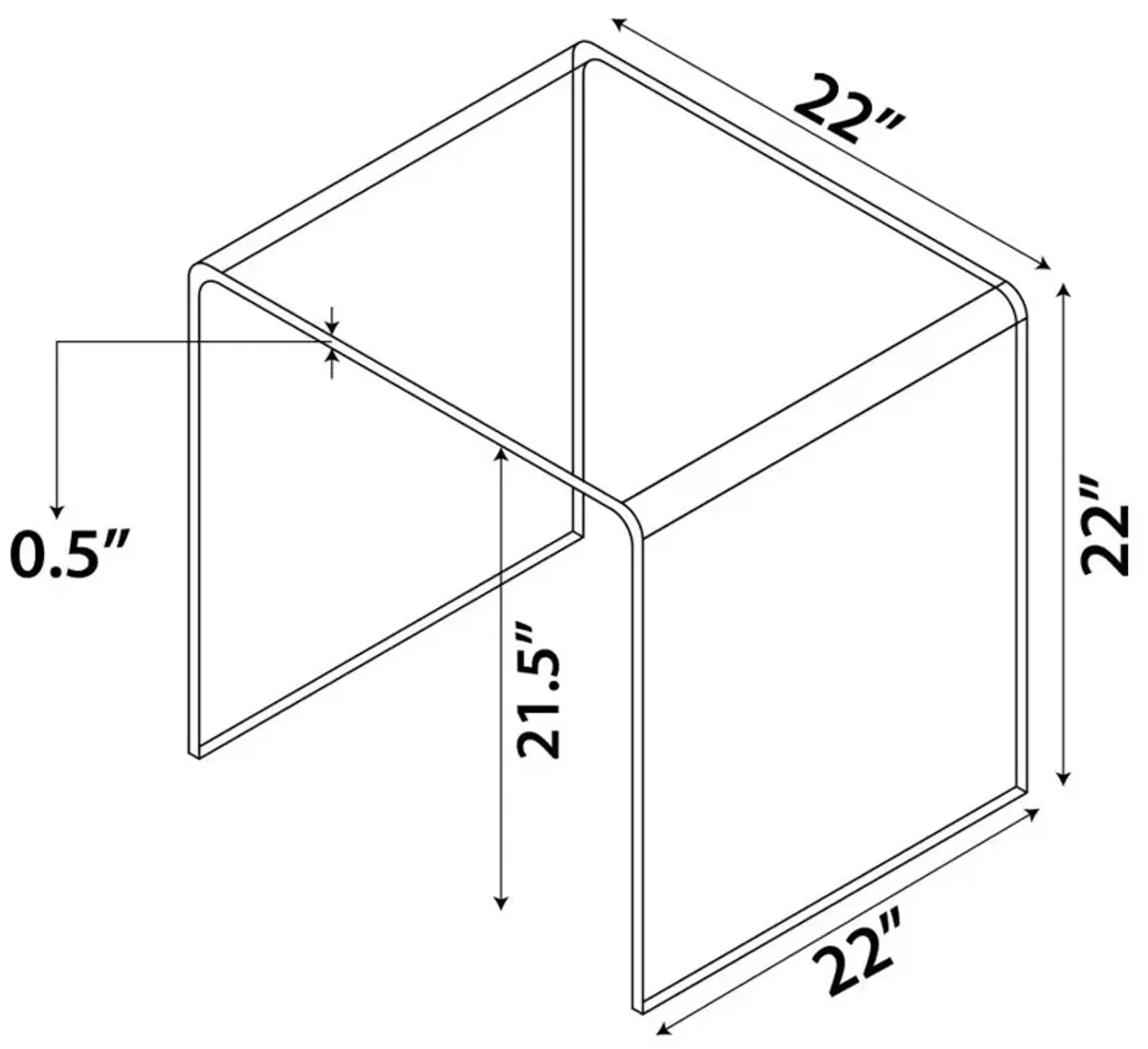 Ripley Square End Table Clear