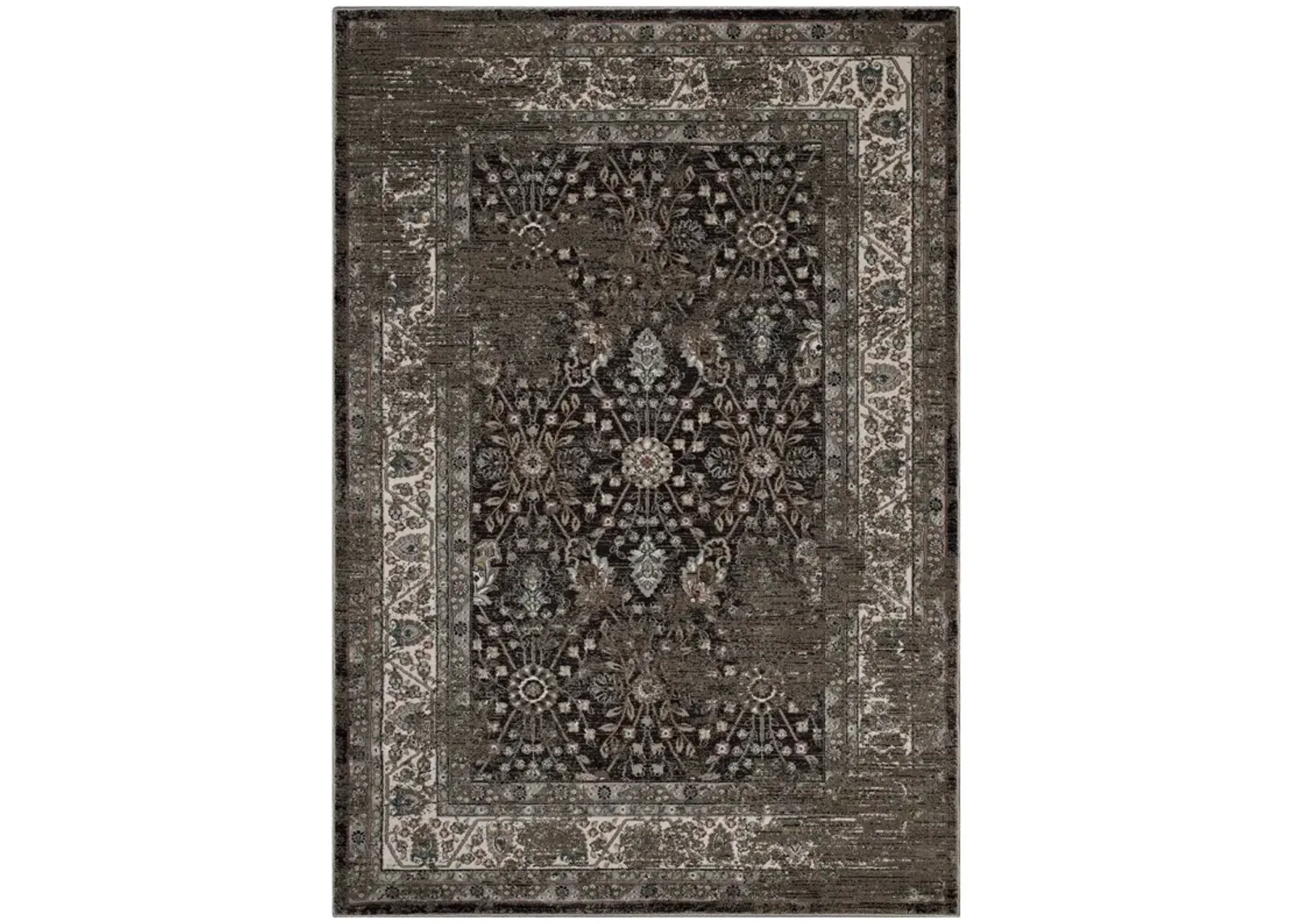 Berit Distressed Vintage Floral Lattice 8x10 Area Rug