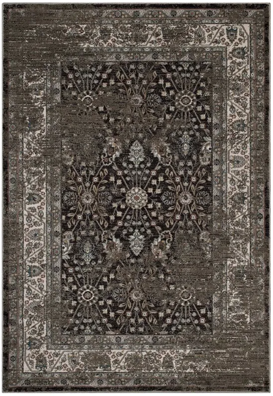 Berit Distressed Vintage Floral Lattice 8x10 Area Rug