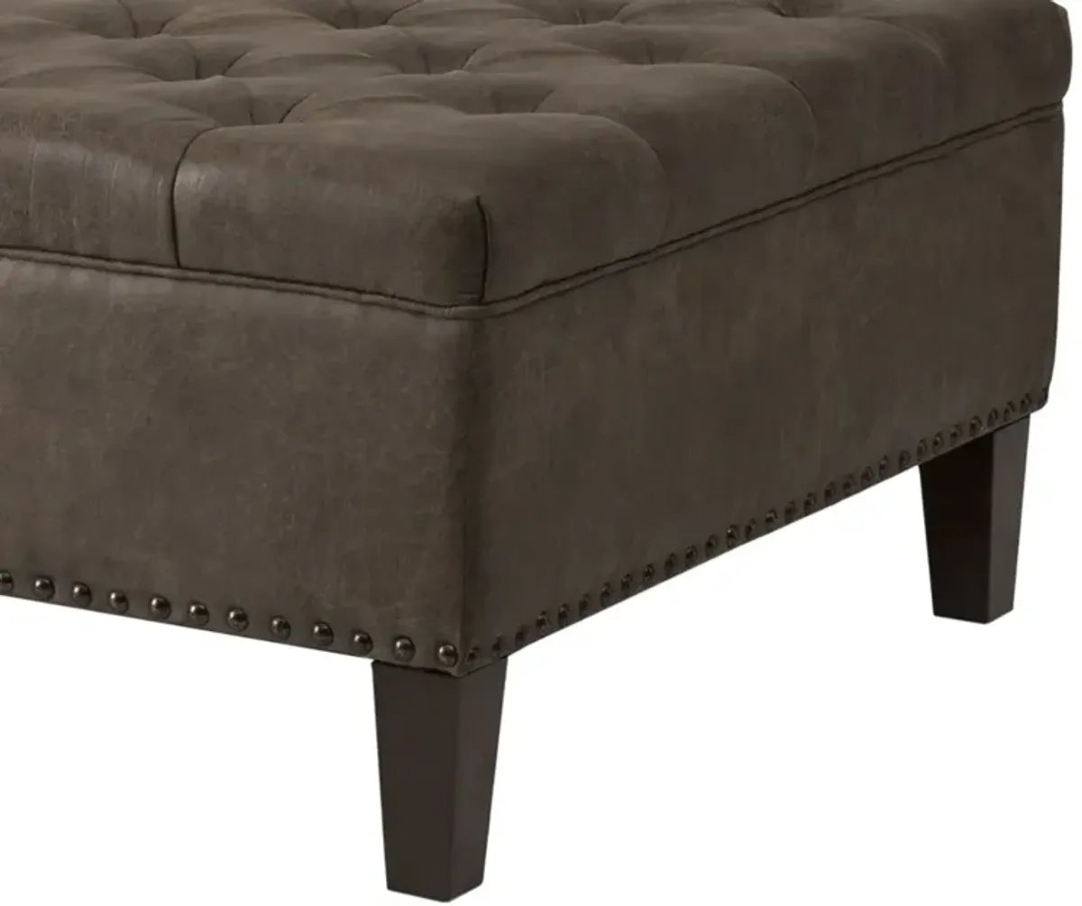 Madison Park Lindsey Brown Tufted Square Cocktail Ottoman