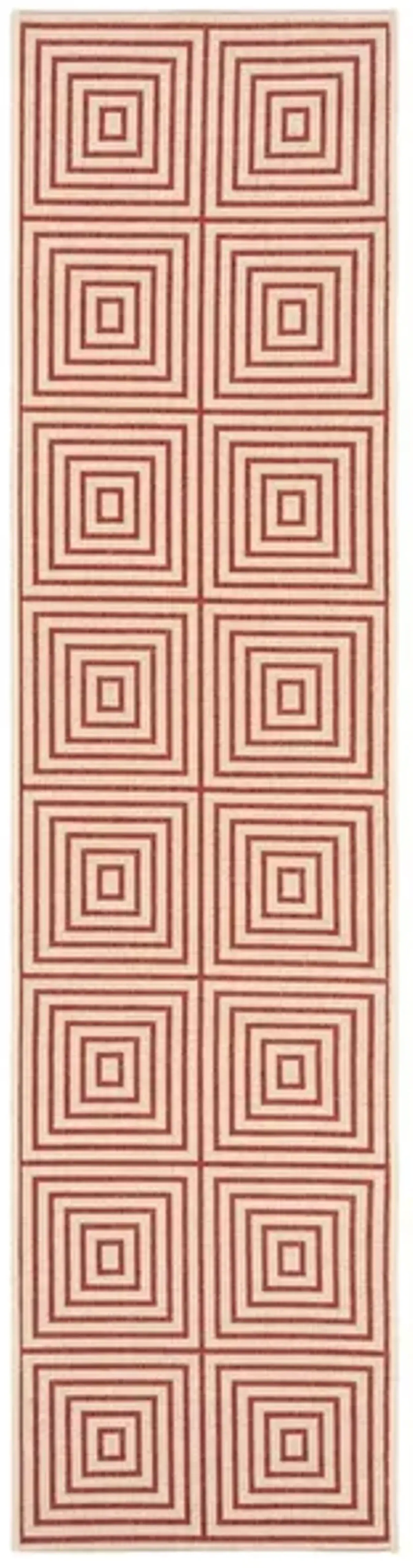 Safavieh BEACH HOUSE Collection BHS123Q-28 Red / Creme 2'-2" X 8'