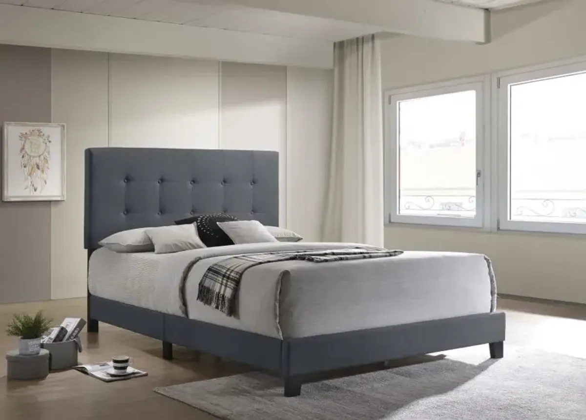 Mapes Tufted Upholstered Eastern King Bed Grey