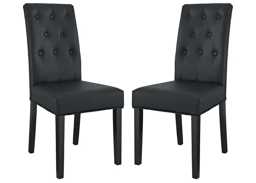 Confer Dining Side Chair Vinyl Set of 2