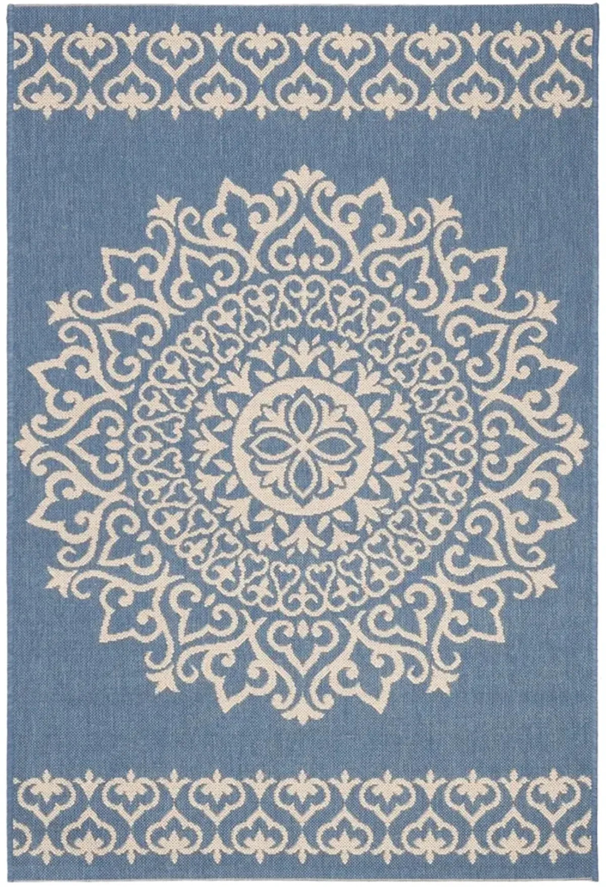 BEACH HOUSE 183 Blue 4' X 4' Square Square Rug