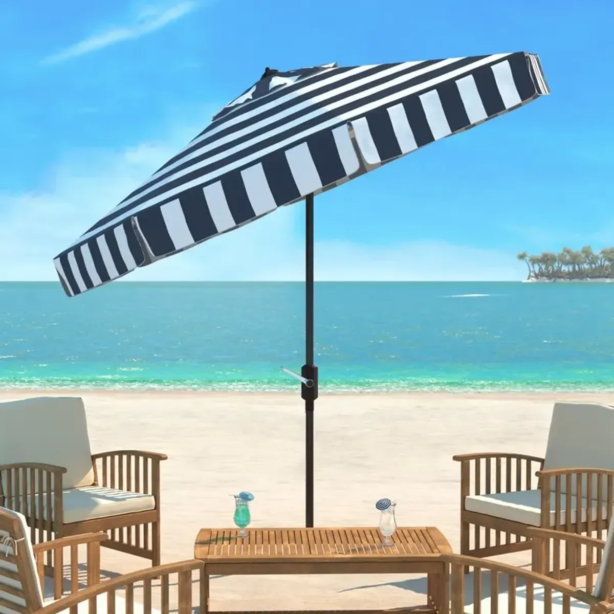 Uv Resistant Elsa Fashion Line 9ft Auto Tilt Umbrella