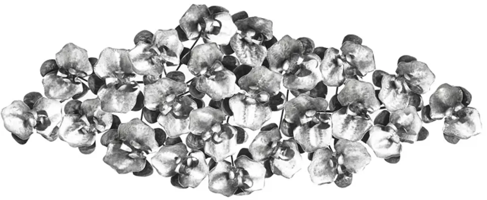 Orchid Collage Wall Art, Silver/Black