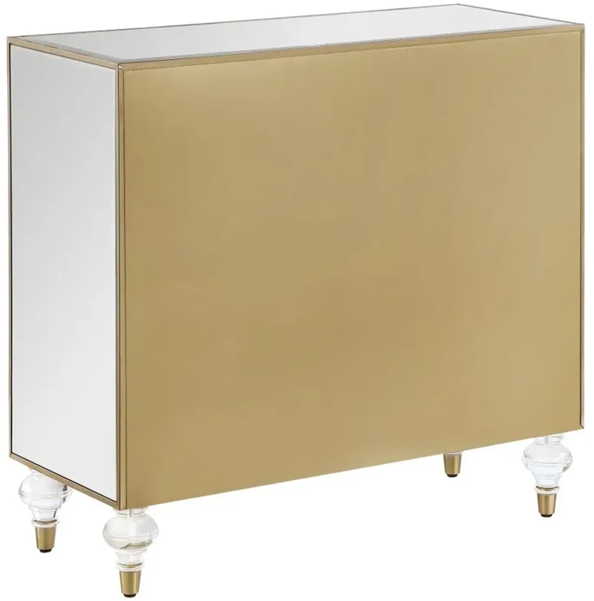 Astilbe 2-door Accent Cabinet Mirror and Champagne