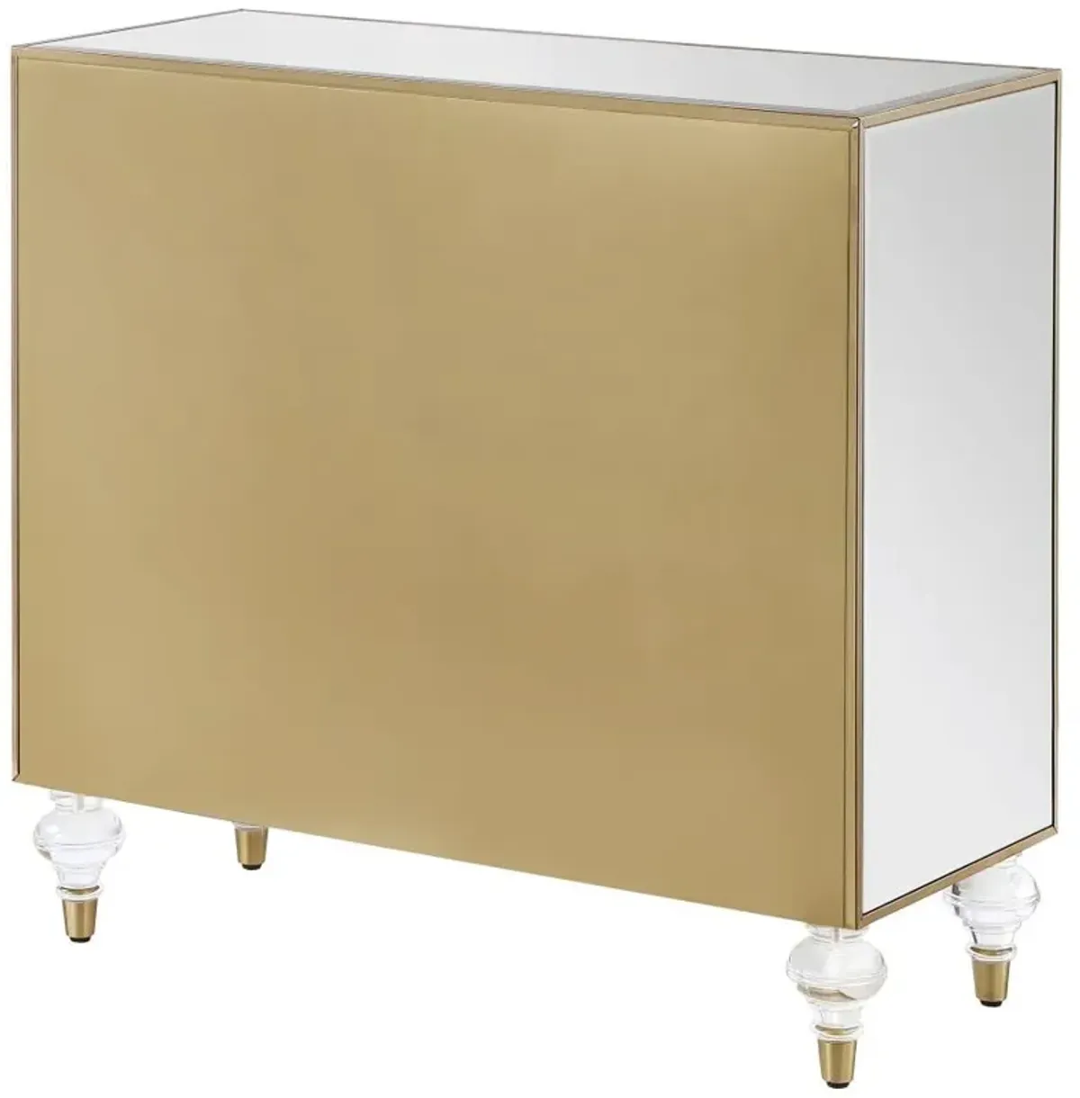 Astilbe 2-door Accent Cabinet Mirror and Champagne