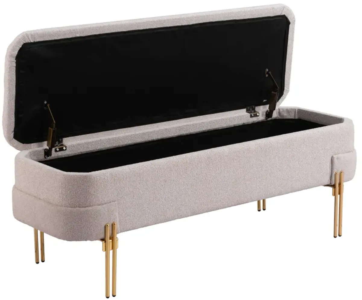 Lebreton Storage Bench Oatmeal Beige