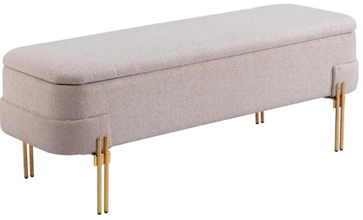 Lebreton Storage Bench Oatmeal Beige