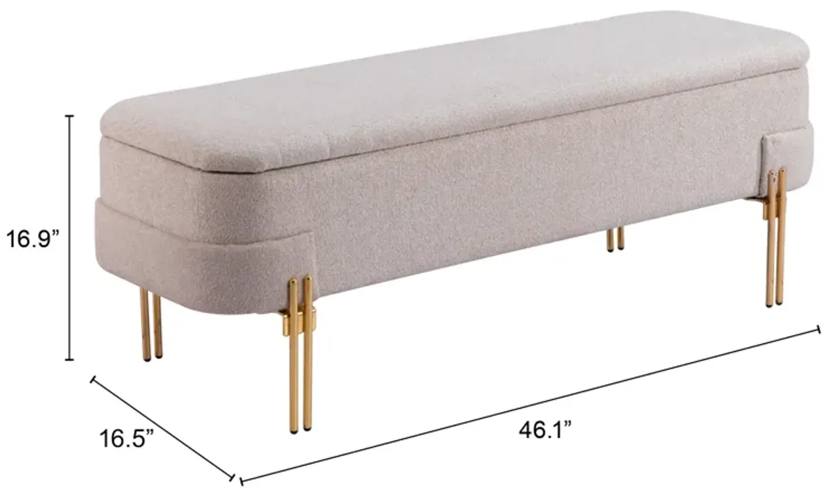 Lebreton Storage Bench Oatmeal Beige