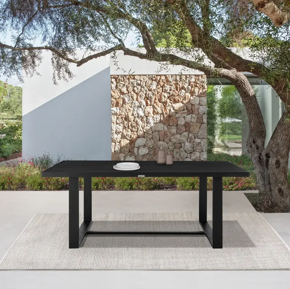 Felicia Outdoor Patio Dining Table in Aluminum