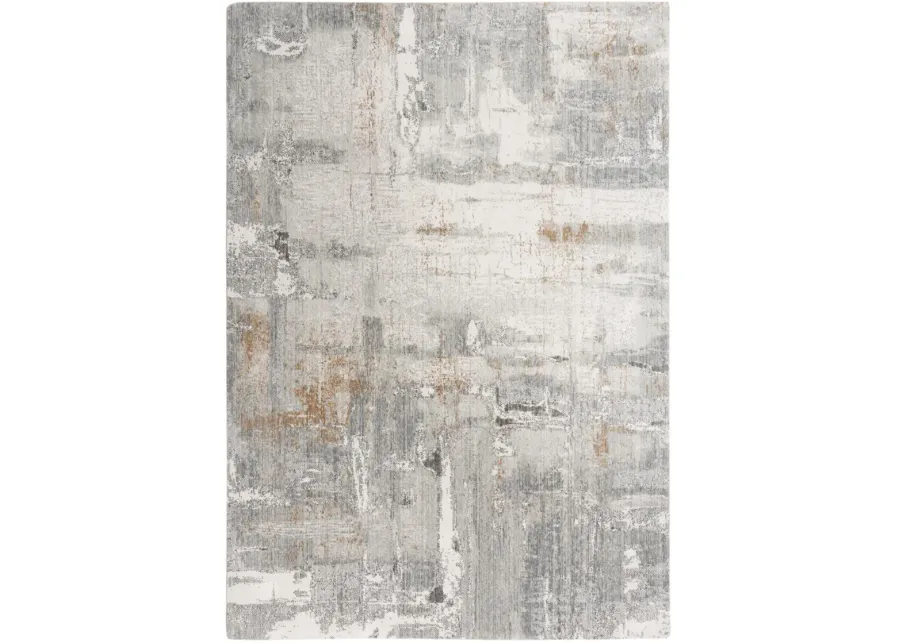 Anatolia Gray Abstract Recycled Polyester 5'2" x 7'9" Rectangle Rug