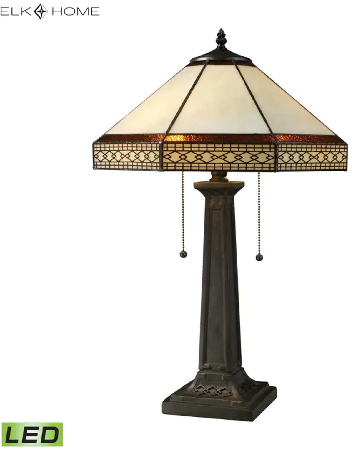 Stone Filigree 24'' High 2-Light Table Lamp - Tiffany Bronze - Includes LED Bulbs