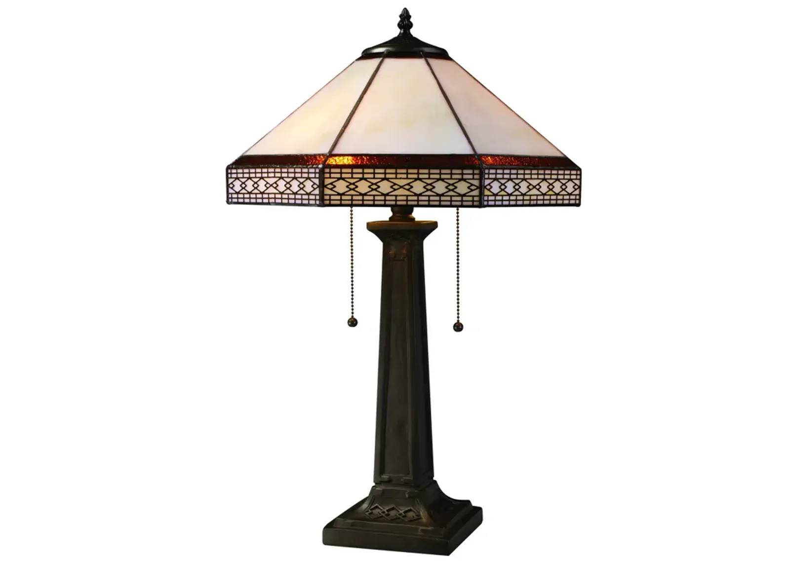 Stone Filigree 24'' High 2-Light Table Lamp - Tiffany Bronze - Includes LED Bulbs