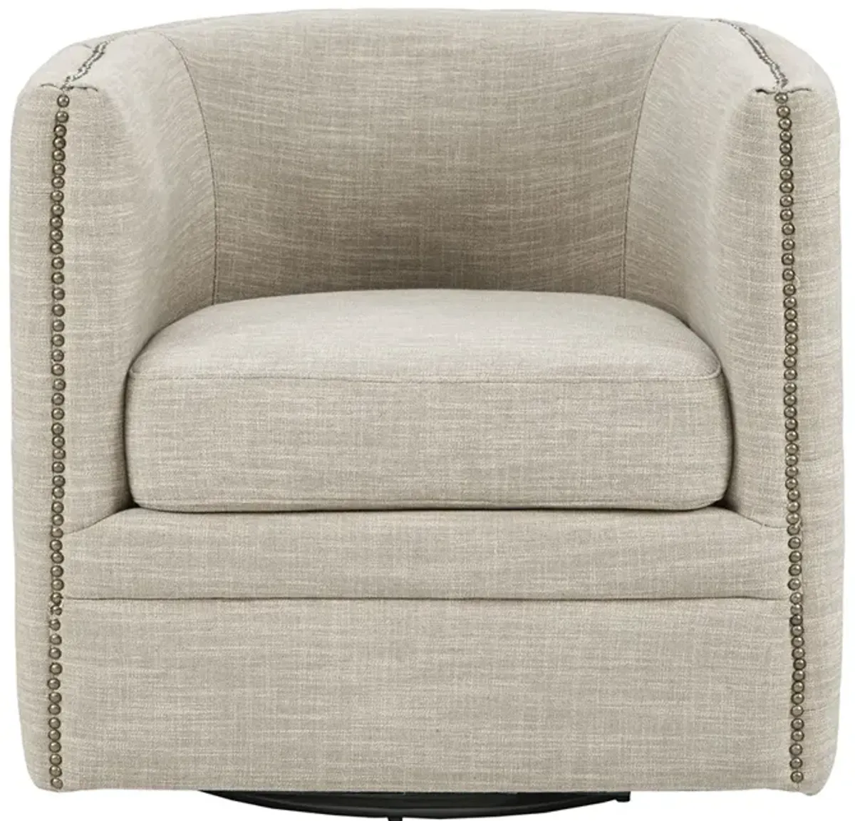 Madison Park Capstone Taupe Multi Tufted Barrel Swivel Chair