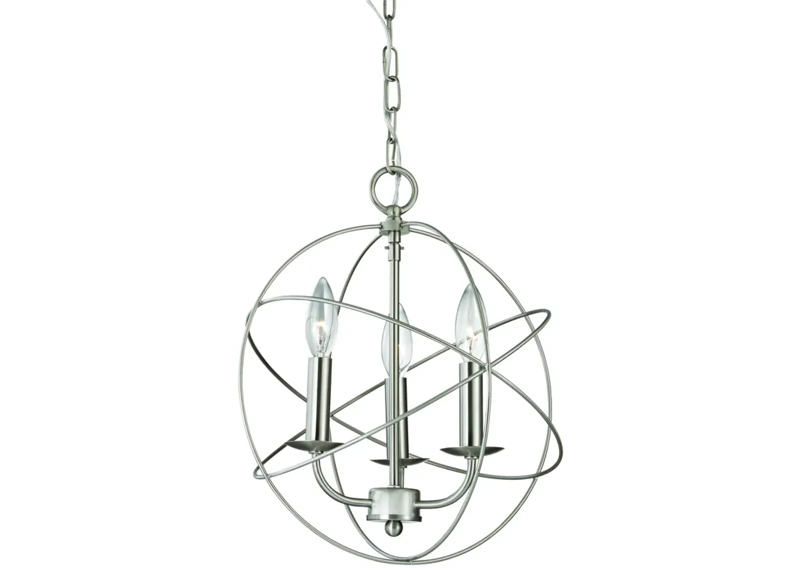 Williamsport 13" Wide 3-Light Chandelier - Brushed Nickel