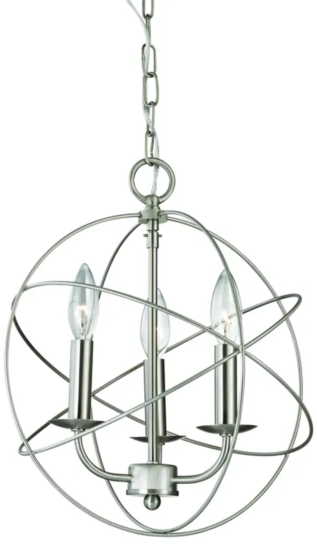 Williamsport 13" Wide 3-Light Chandelier - Brushed Nickel