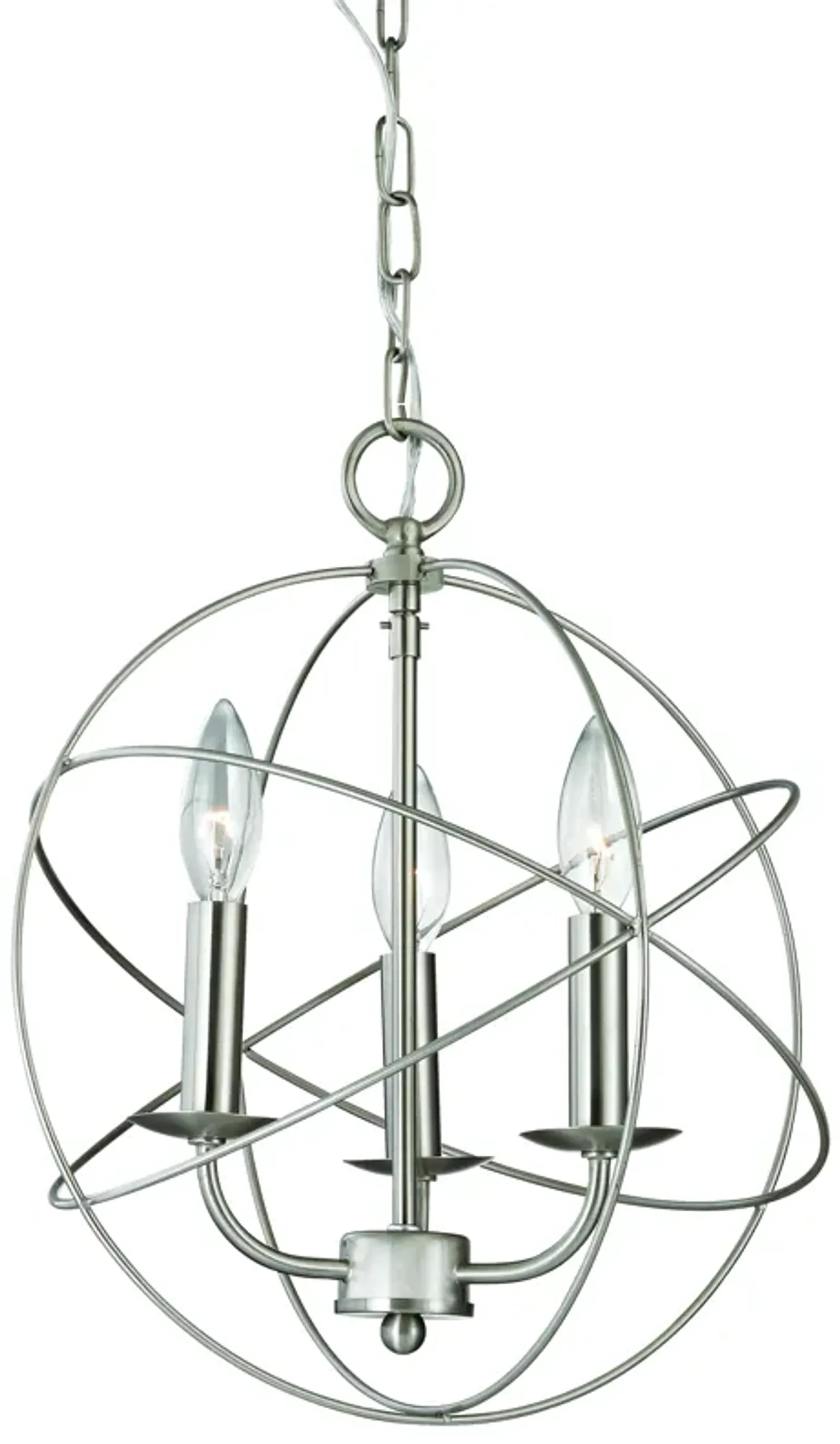 Williamsport 13" Wide 3-Light Chandelier - Brushed Nickel