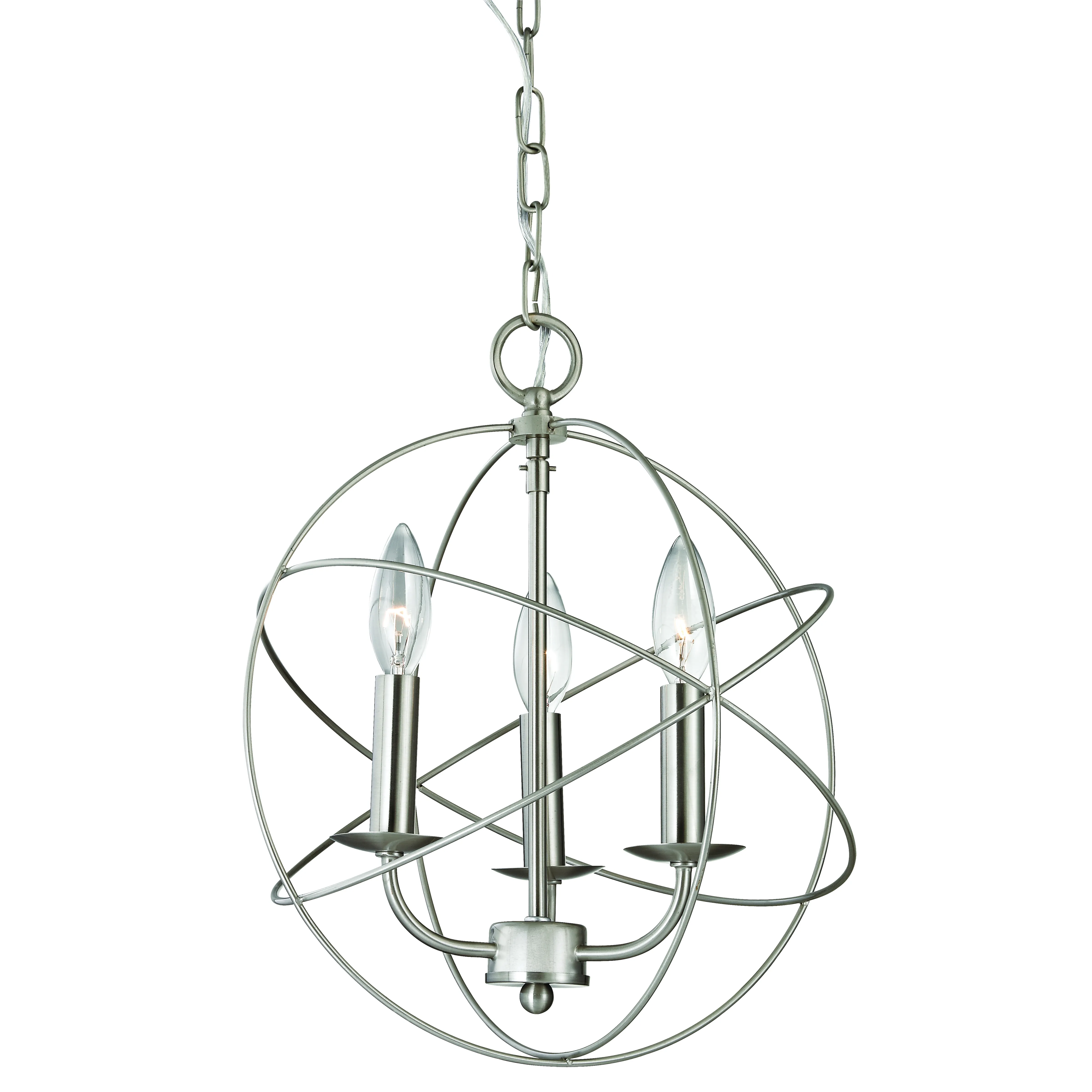 Williamsport 13" Wide 3-Light Chandelier - Brushed Nickel