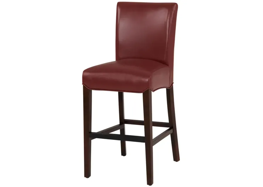 milton bonded leather counter stool, pomegranate