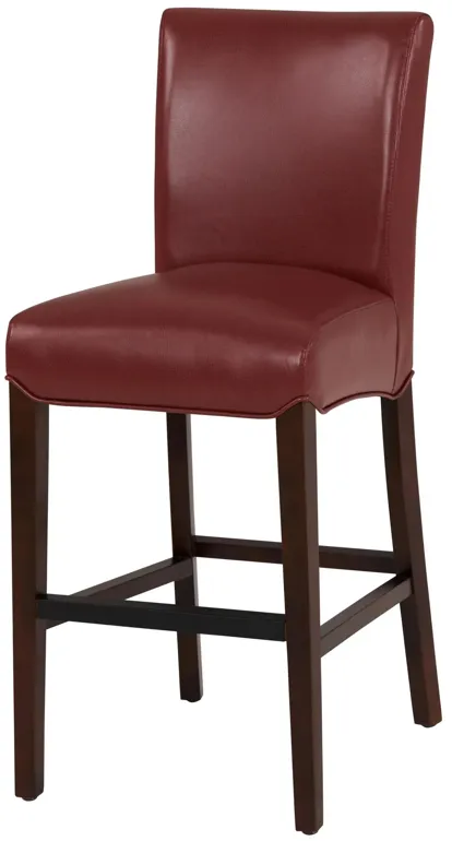 milton bonded leather counter stool, pomegranate