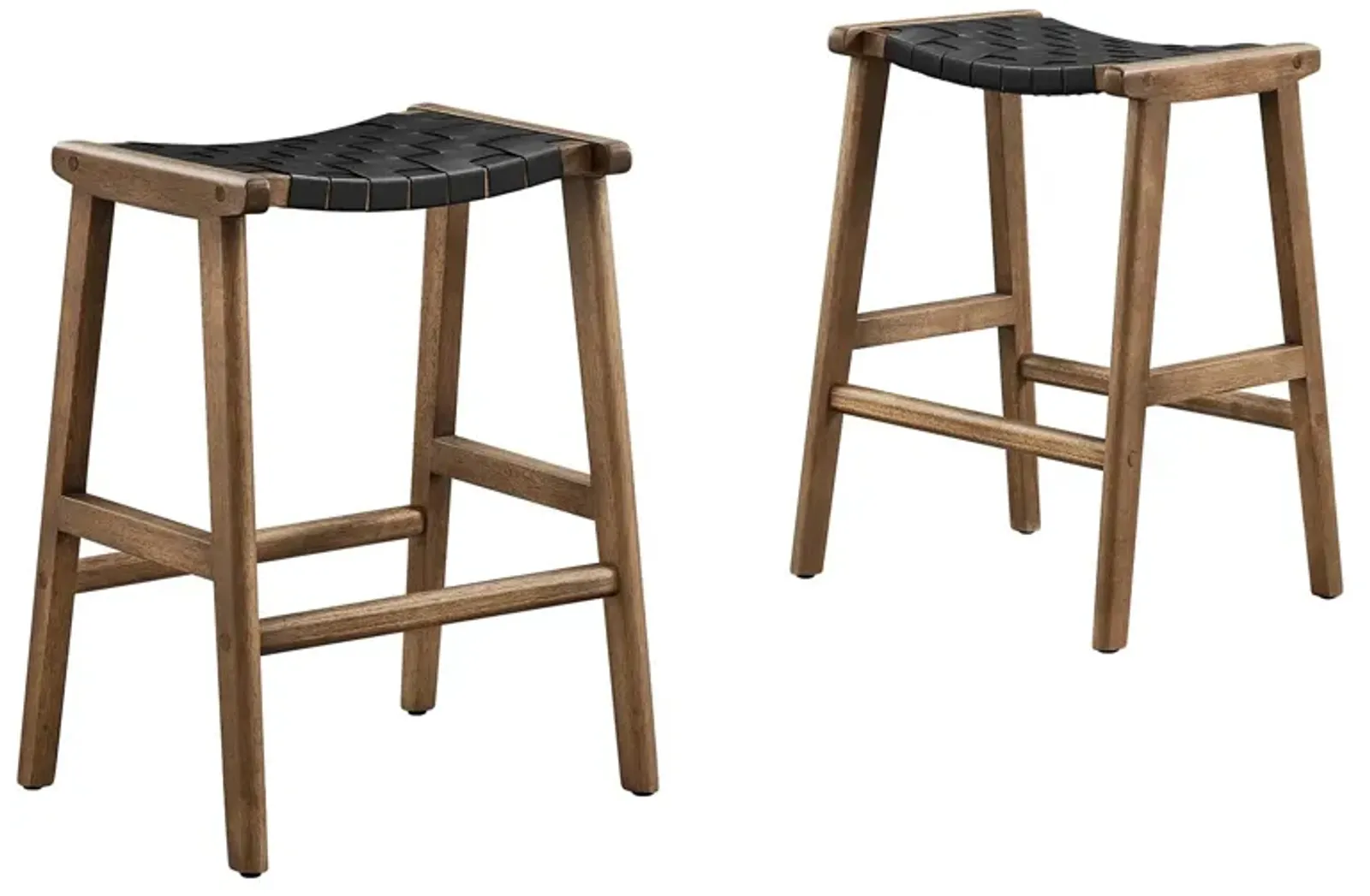 Saoirse Faux Leather Wood Counter Stool - Set of 2