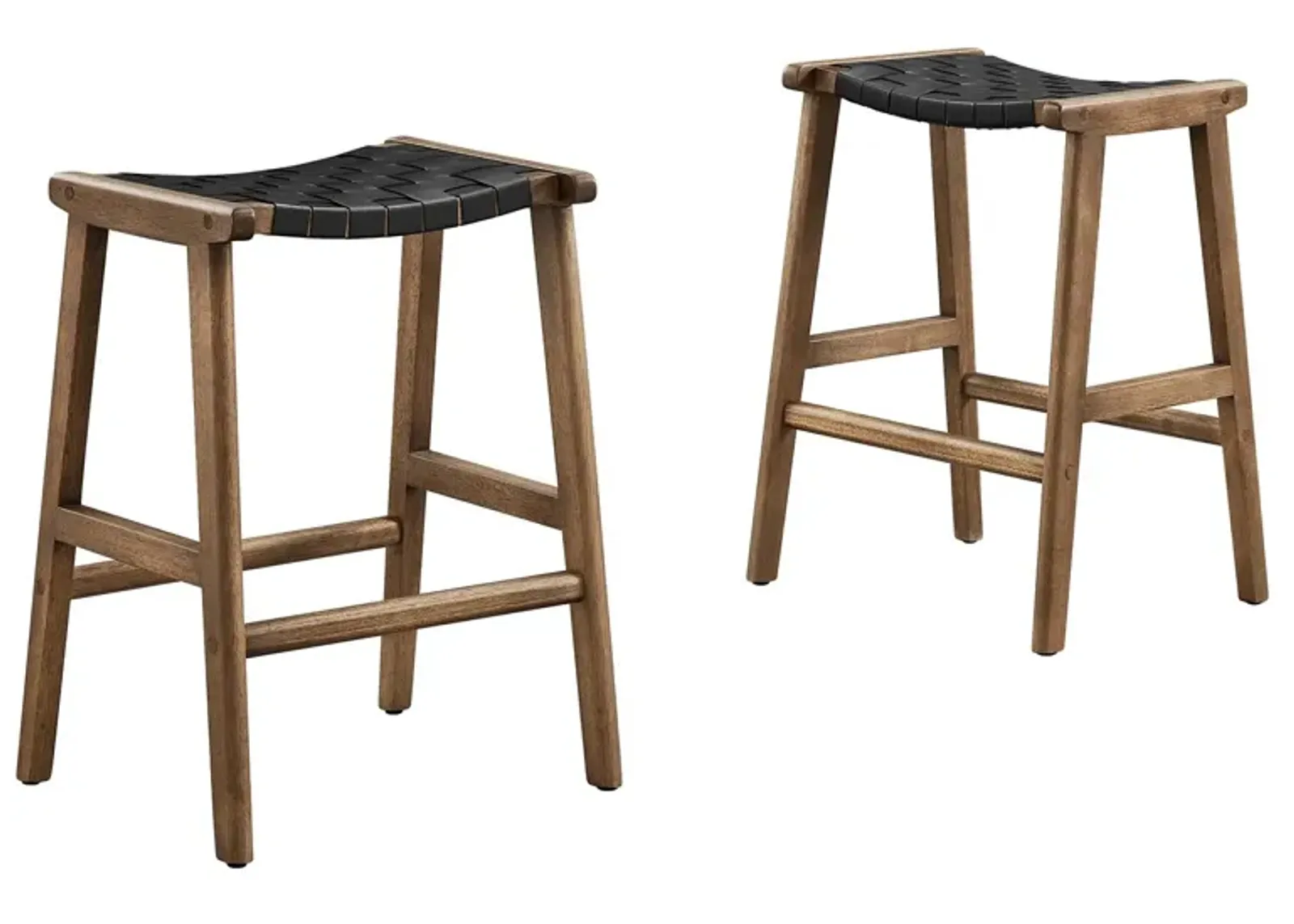 Saoirse Faux Leather Wood Counter Stool - Set of 2