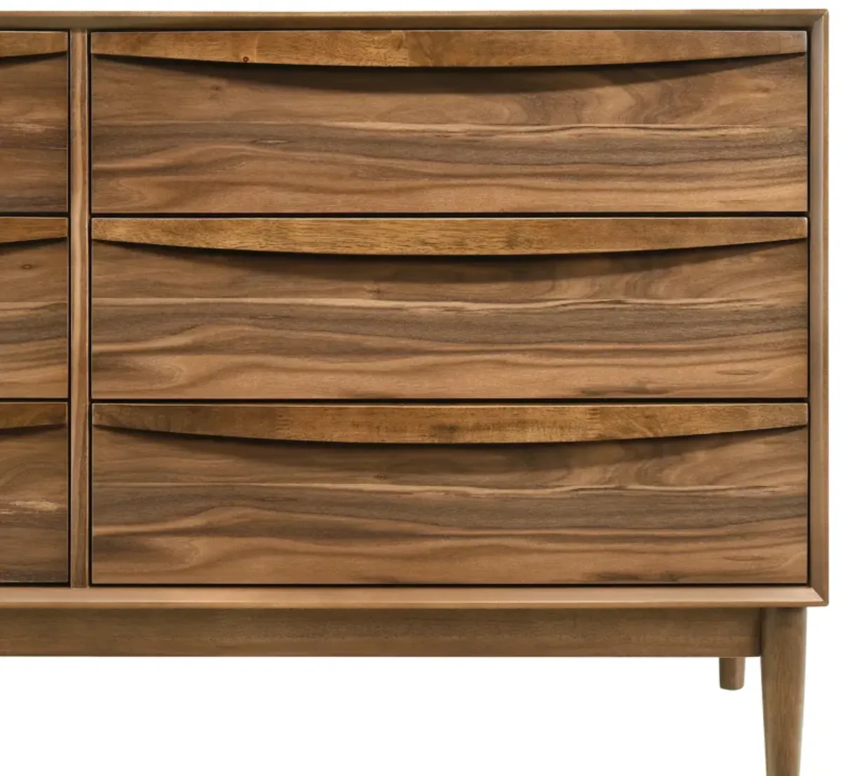 Artemio 6 Drawer Wood Dresser in Walnut Finish