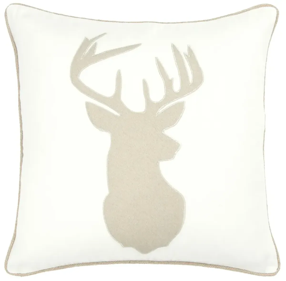 Deer Head Light Beige Pillow