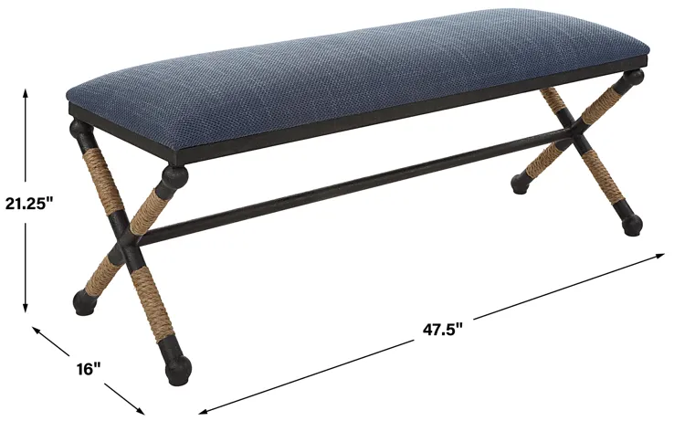 Firth Rustic Navy Bench