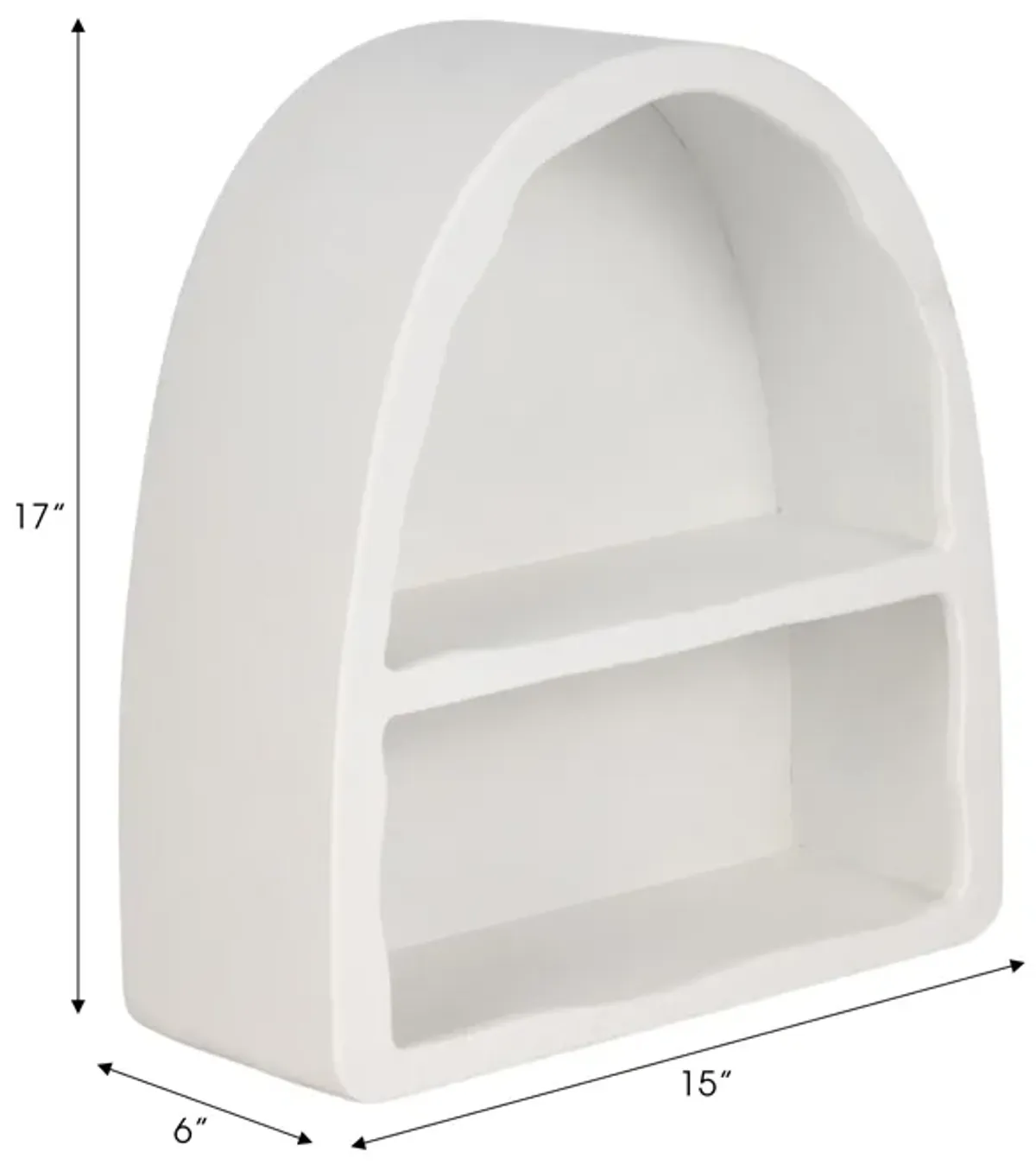 17" Curved 2-shelf Wall Storage, White