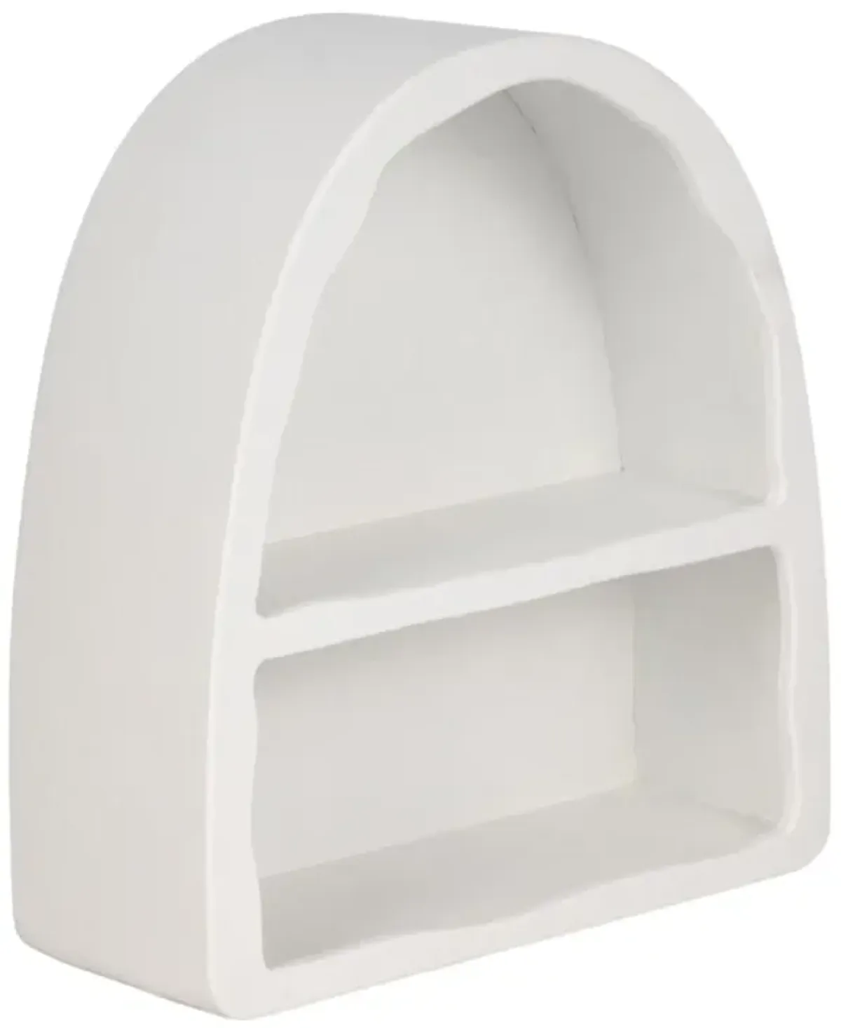 17" Curved 2-shelf Wall Storage, White