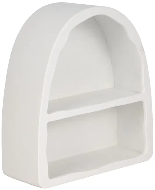 17" Curved 2-shelf Wall Storage, White